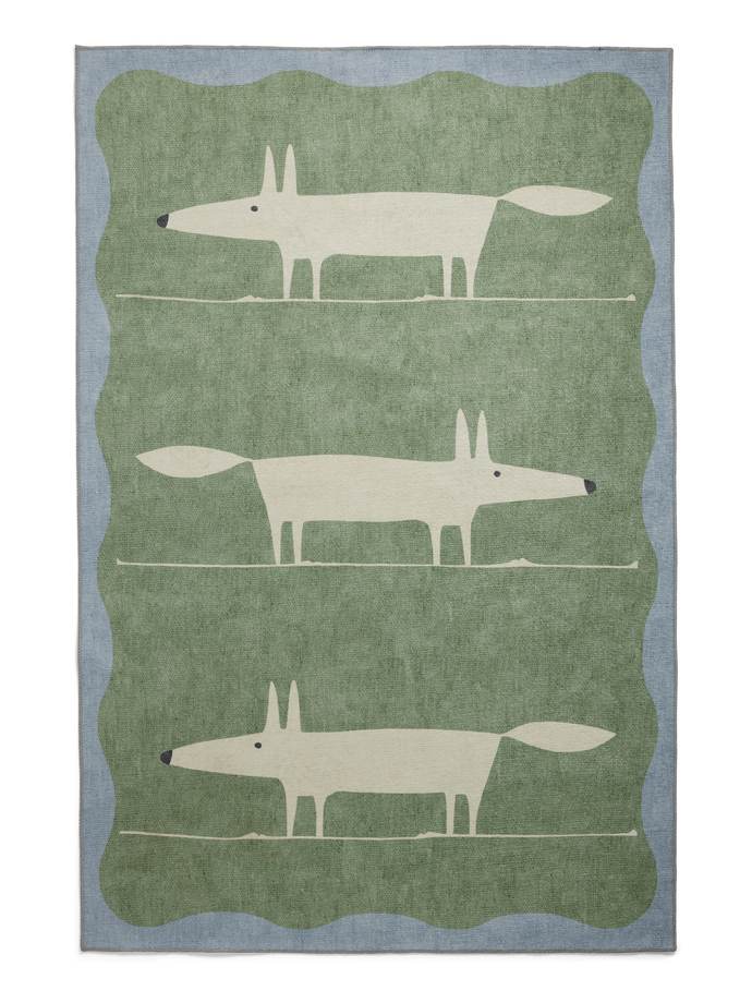 Scion Mr Fox Green/White Washable rug